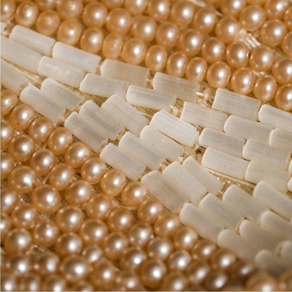 Vintage La Regale Beaded Pearl & Gold Art Deco Evening Clutch Parties & NYE - Picture 3 of 9